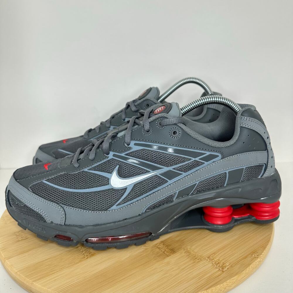 Nike Mens Shox Ride 2 Smoke Grey Red Sneaker Shoes Mesh Leather IM5999 Size 11.5 - Picture 3 of 6